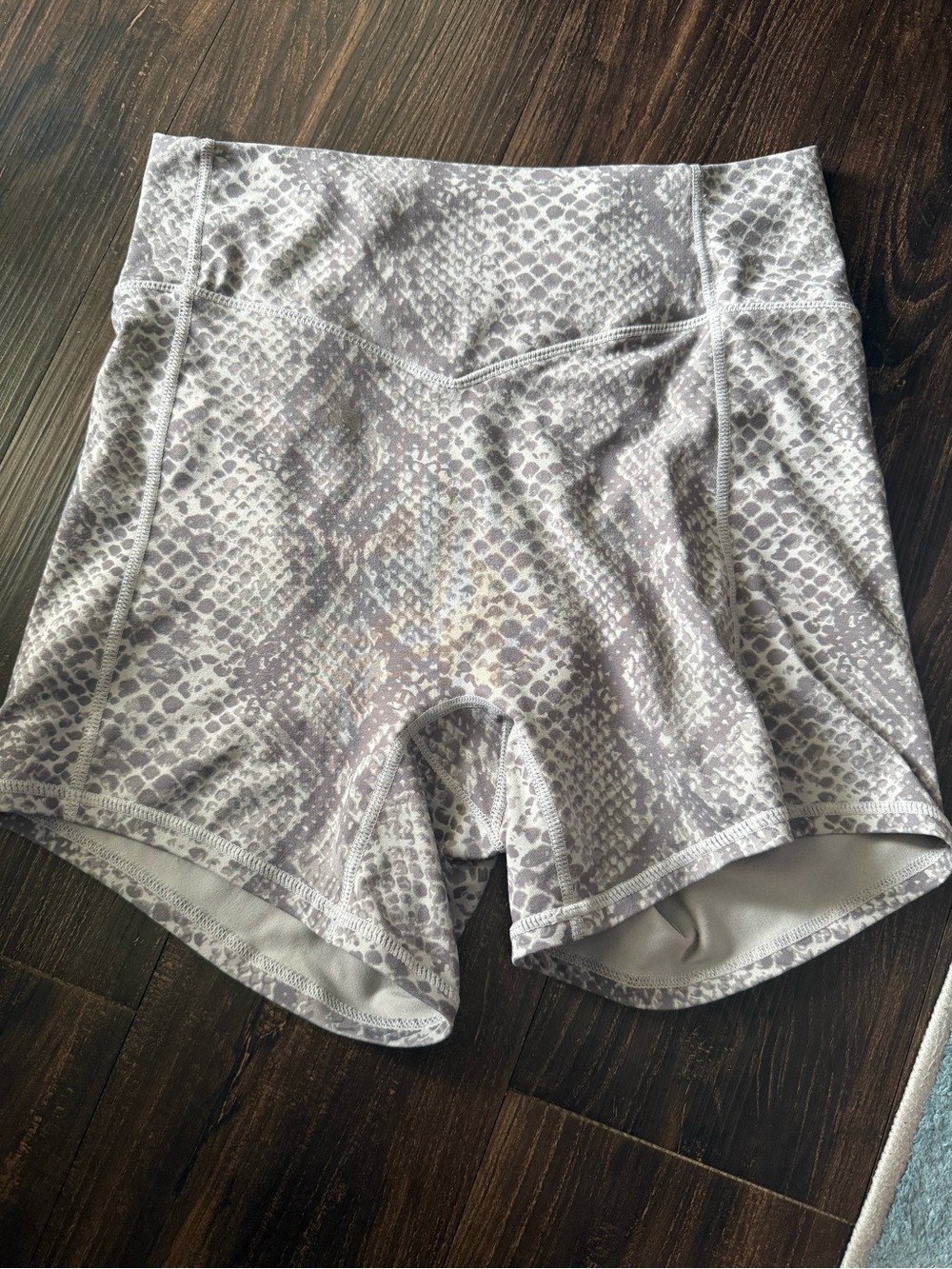 Balance Athletica Gray Snake-Print High-Waist Performance Shorts